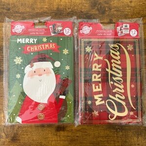 24 Christmas Cards 8 Designs W/ 24 Envelopes (6 red 6 green 12 white) & Stickers
